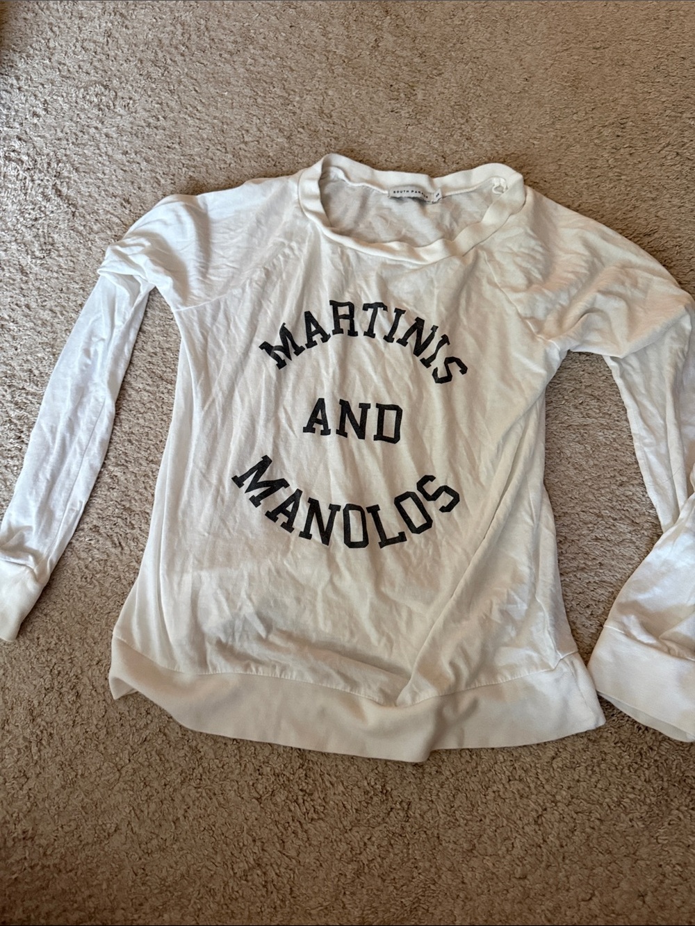 South parade xs Martinis and Manolos Graphic Pullover shirt